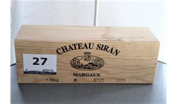 kist inh 1 fles à 3l wijn, Chateau Siran, Margeaux, 2015